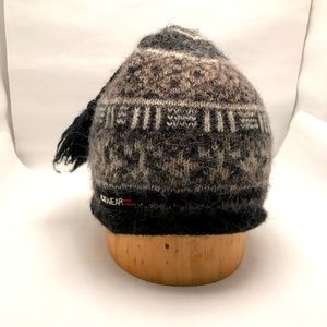 IceWear Black Gray Wool Beanie Hat - Polyester Fleece Lined, One Size